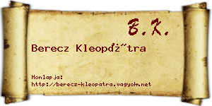 Berecz Kleopátra névjegykártya